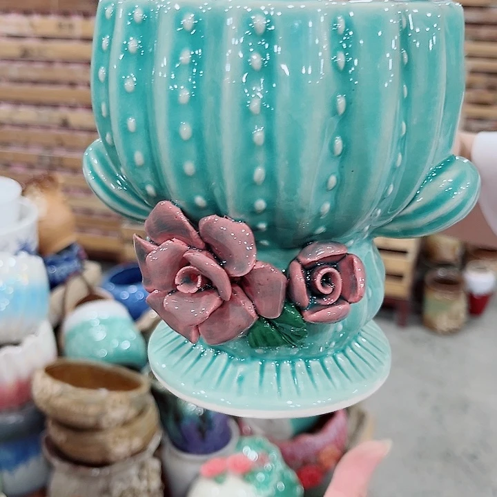 有孔.凑单10元陶瓷花盆发货！