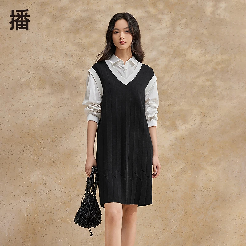 【直播专属】播假两件连衣裙气质学院风拼接显瘦DDR2LD5760