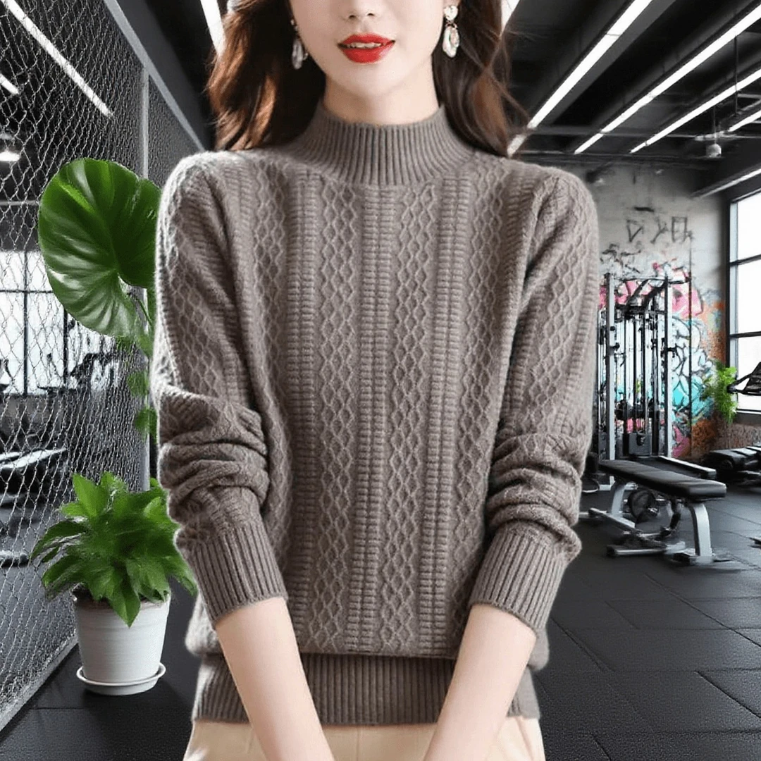 2025新款爆款女士羊绒衫针织秋冬半高领洋气妈妈针织女羊毛毛衣