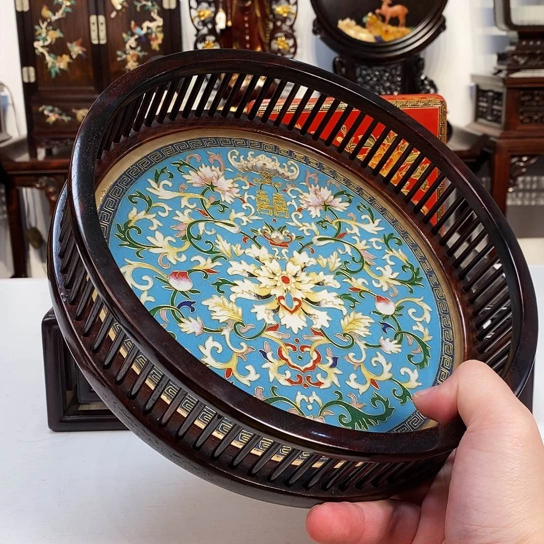 红酸枝木类成套家具大红酸枝托盘