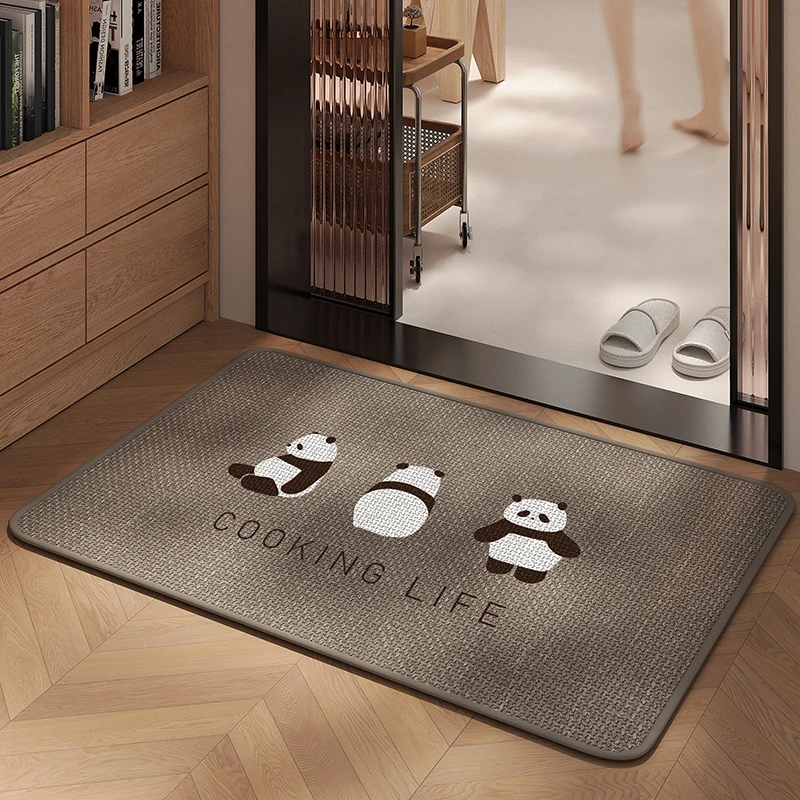 亚麻编织浴室防滑垫卡通厕所卫生间门口吸水脚垫耐脏卫生间地垫子