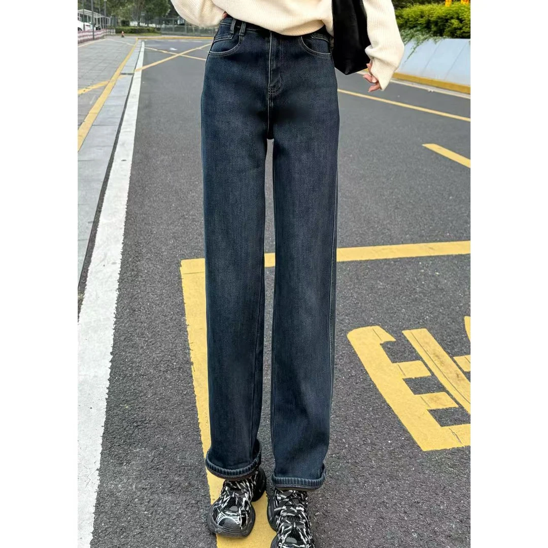 【水泥灰窄版牛仔裤】小允姐姐2025新款时尚高级牛仔裤