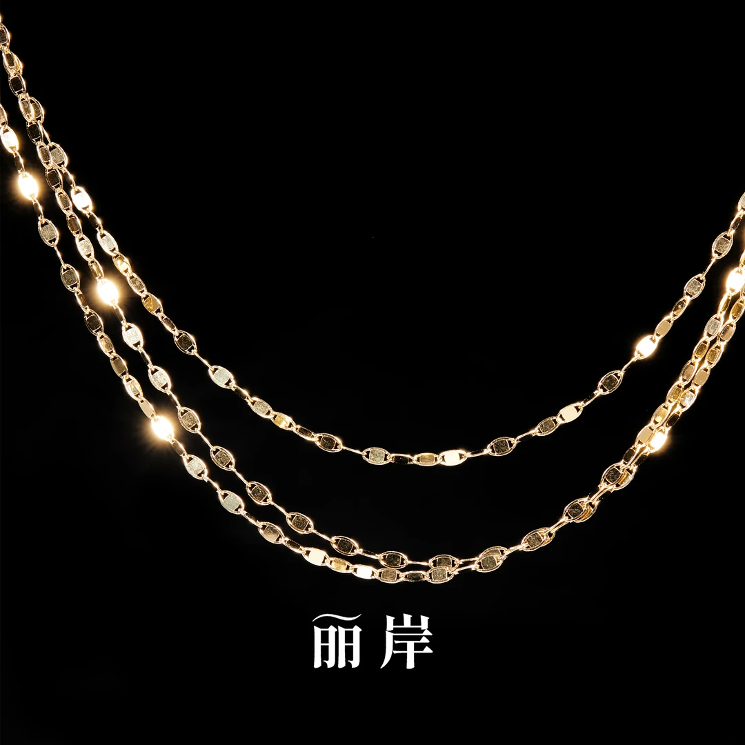 链子925银 星光银河闪片项链