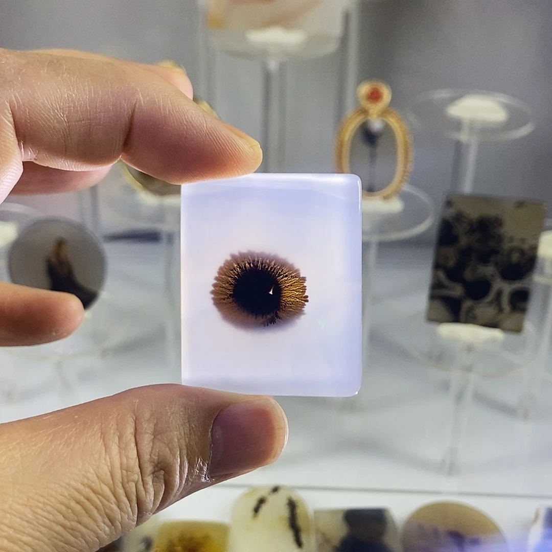 合成碳硅石非金属时尚图纹画面石饰品