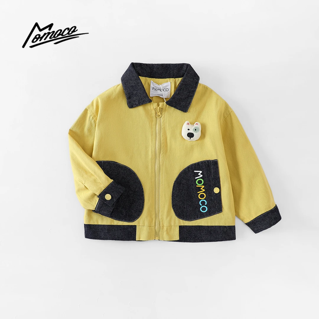 MOMOCO2025款秋季新款男童卡通拼接小熊玩偶洋气外套77330107007