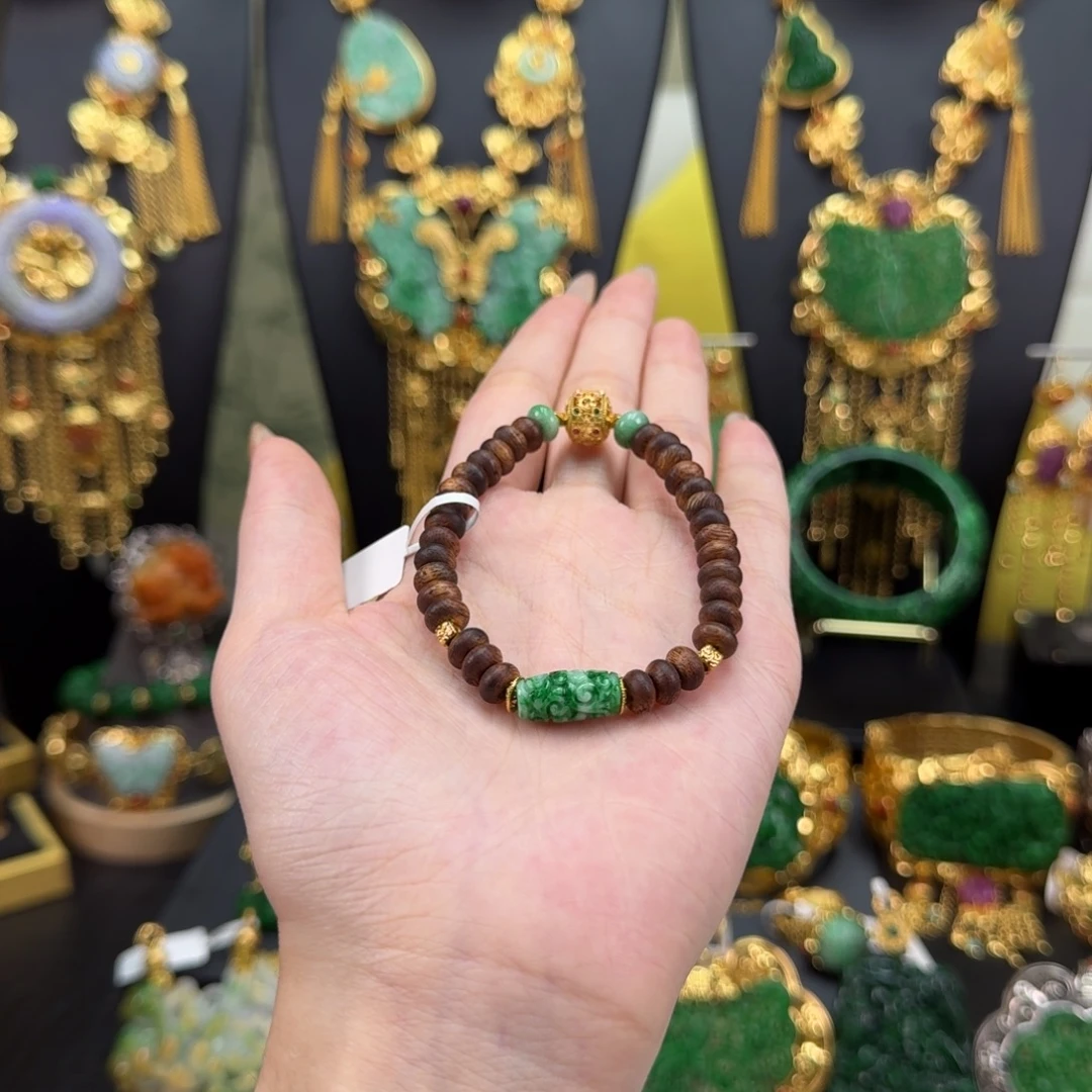 翡翠未镶嵌套链福利手串