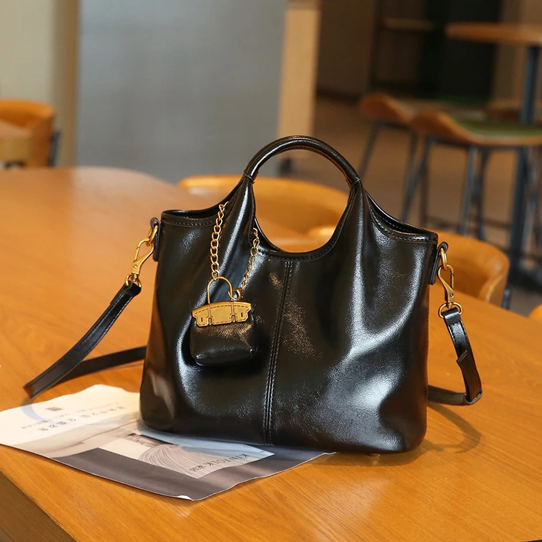 子母水桶包2025新款包包真皮手提托特包休闲单肩斜挎包软皮妈妈包