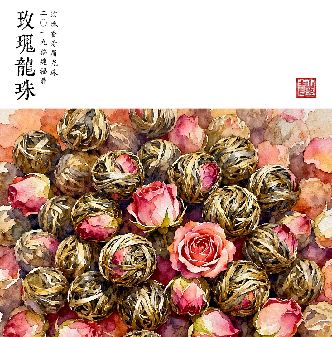 【青山鉴·白茶】《玫瑰龙珠》2019福建福鼎·玫瑰香龙珠老白茶