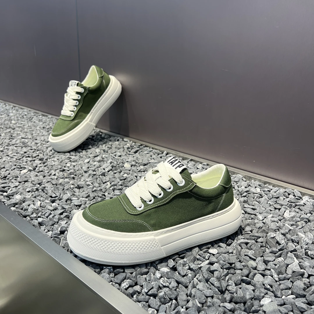 2025夏季帆布低帮系带透气舒适厚底休闲韩版时尚百搭板鞋