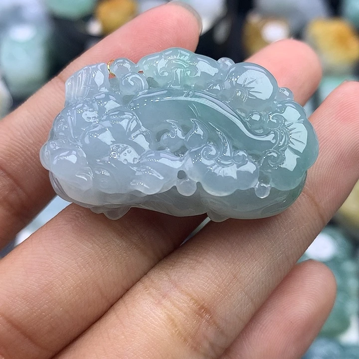 颈饰未镶嵌翡翠天然缅甸翡翠