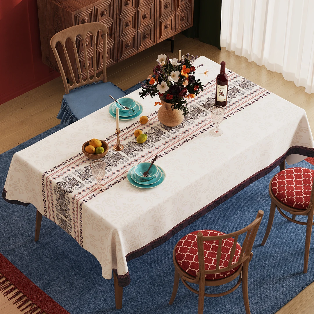 本知羽纱逸韵新款2025餐桌桌布免洗防水防油防烫网红长方形茶几布
