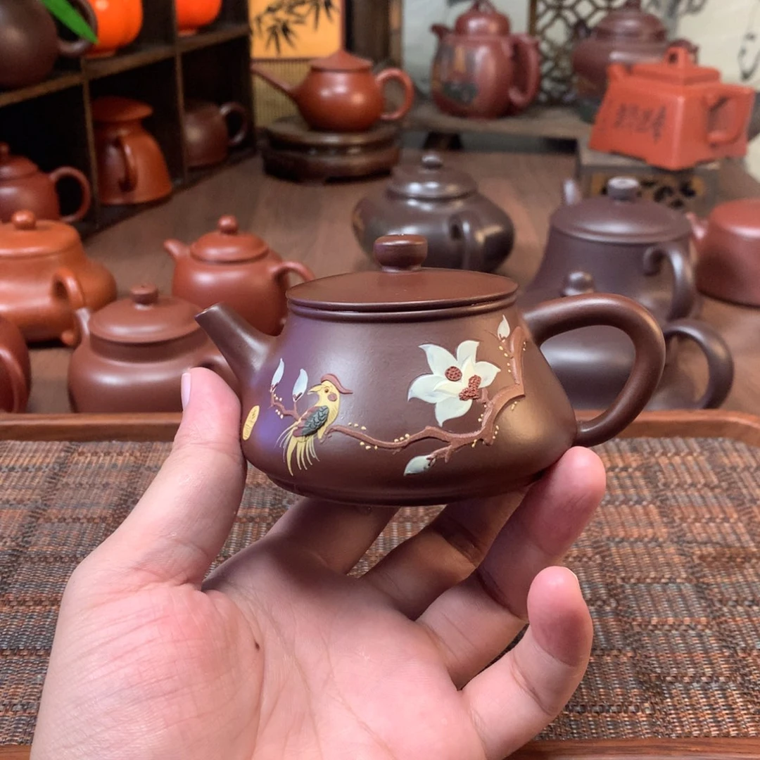 紫砂茶壶120cc。