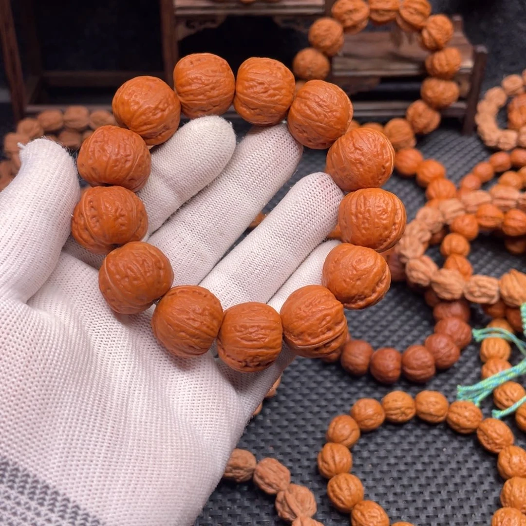 文玩核桃手串 正圆 磨盘光头
