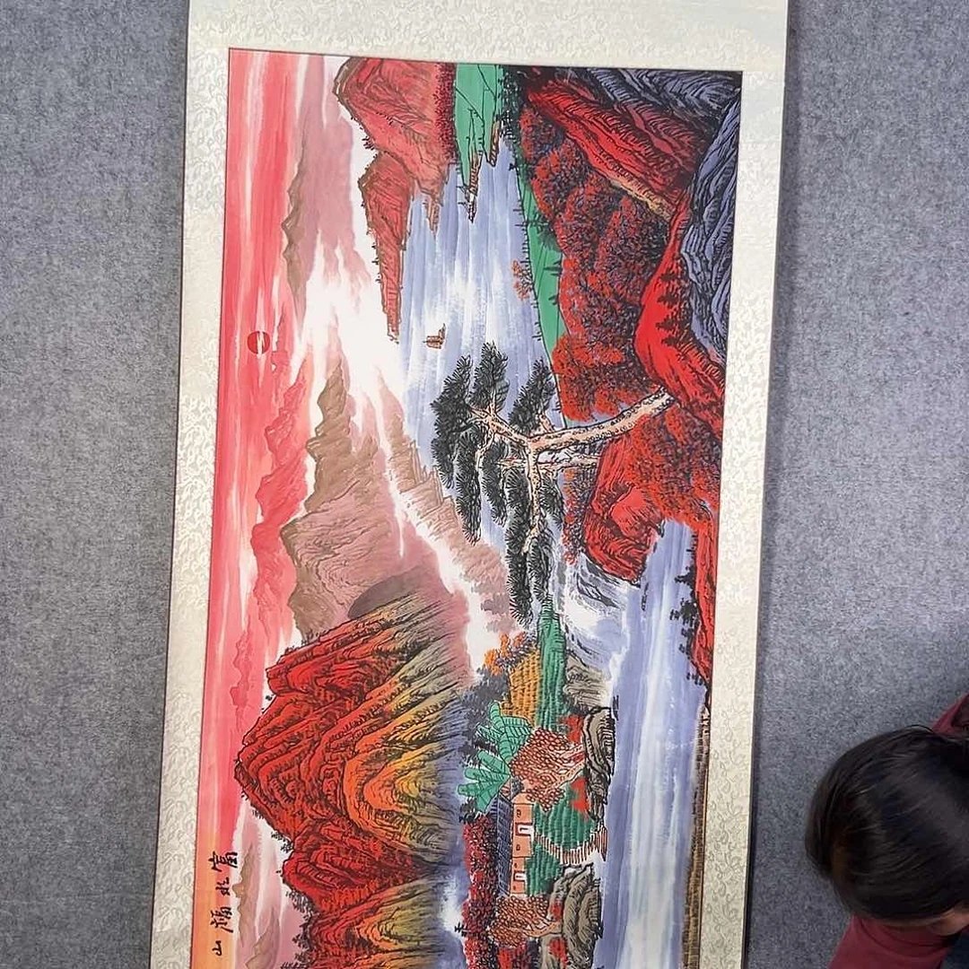 国画858 牡丹之花之叶的颜色与花色