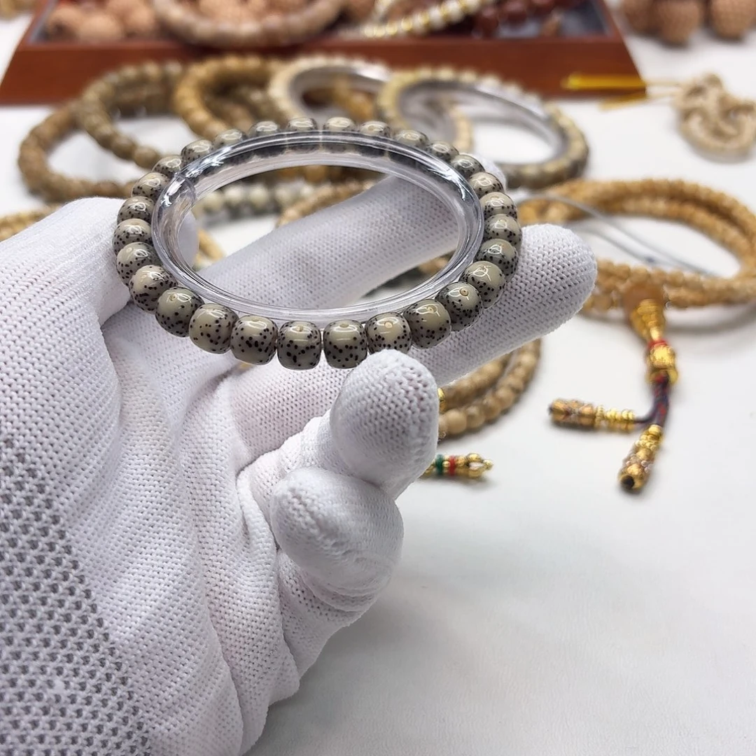 星月菩提吊坠4灭世糯冰双留白针尖星8左右单圈