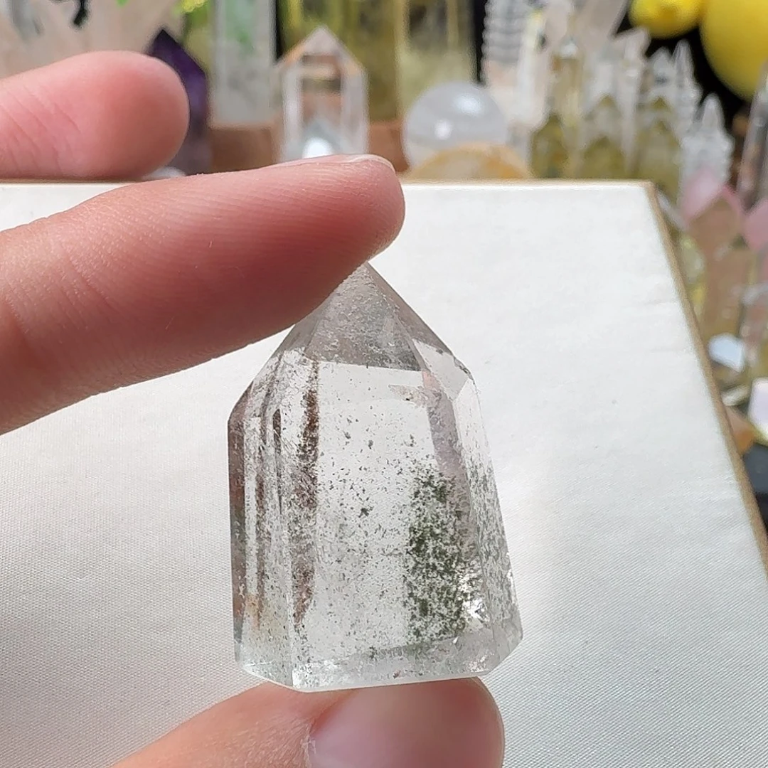 珠宝半成品水晶未镶嵌绿幽灵