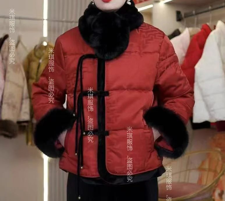 冬季新中式国风加厚外套流苏气质设计师时尚复古盘扣上衣