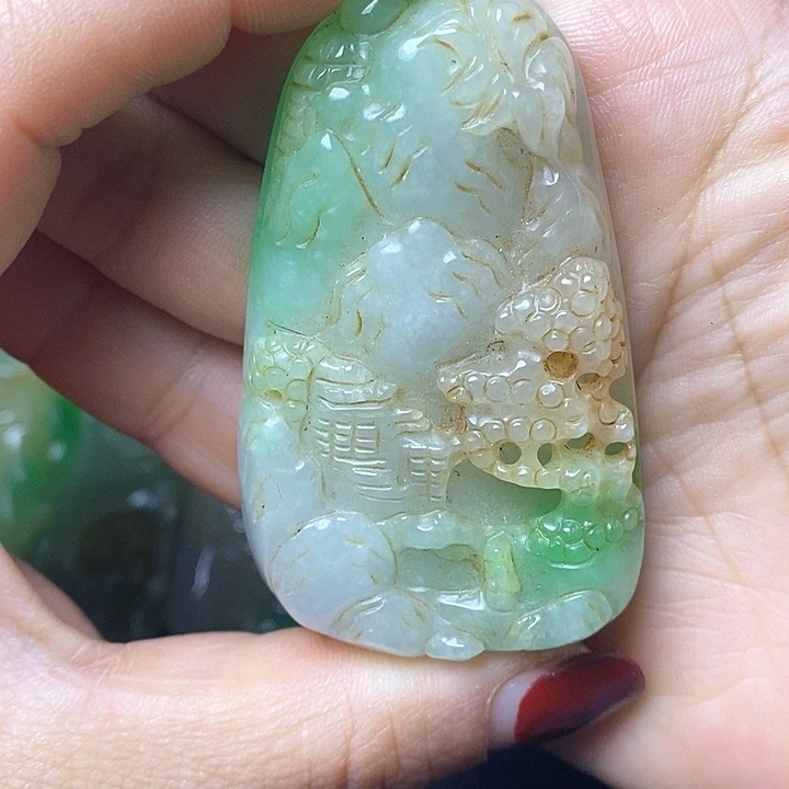 白玉菩提吊坠摆件