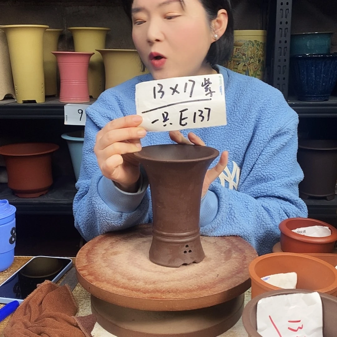 紫砂紫砂花盆一只E137
