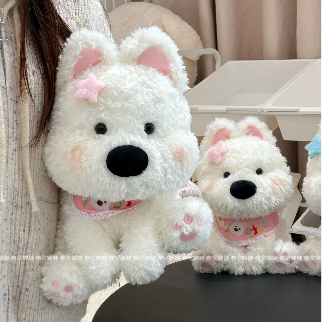 正版little cucu围兜小狗公仔毛绒玩具女生睡觉狗狗玩偶新年礼物