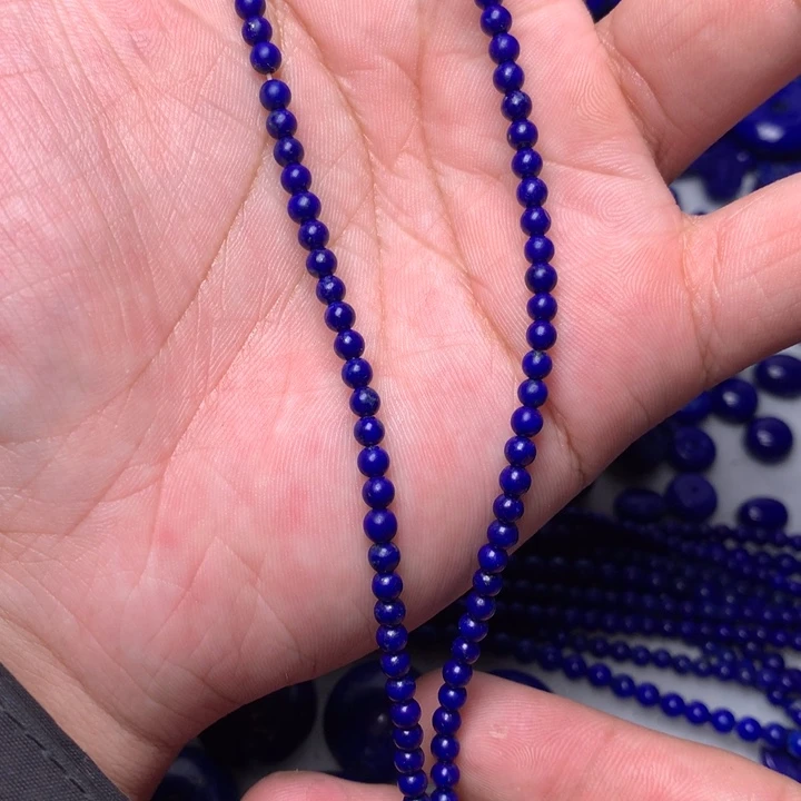 青金石未镶嵌3.5小米珠39cm