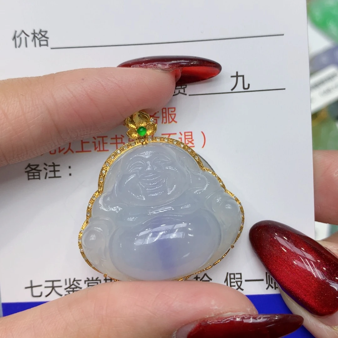 翡翠颈饰18K金镶嵌hlkkloo