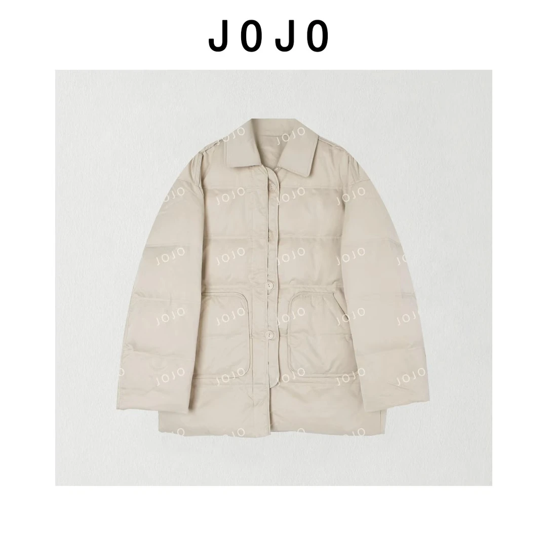 玖了个玖 2025冬款 极简百搭超大版翻领大口袋羽绒服 2510C6821