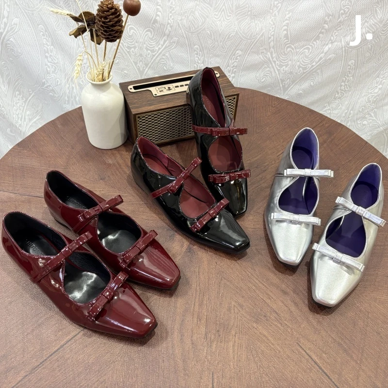 蝴蝶结玛丽珍法式轻奢小众尖头气质浅口夏天穿明星同款玛丽珍单鞋