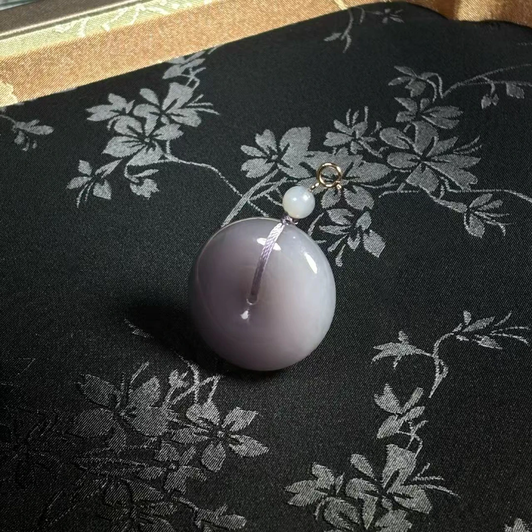 【池漾影】天然和田玉烟紫半山水平安扣挂坠项链 多样性发其一