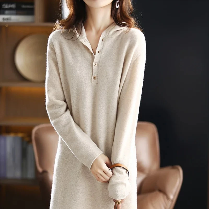 011#秋冬连帽秋季秋季拼接格纹连衣裙翻领纯色高领