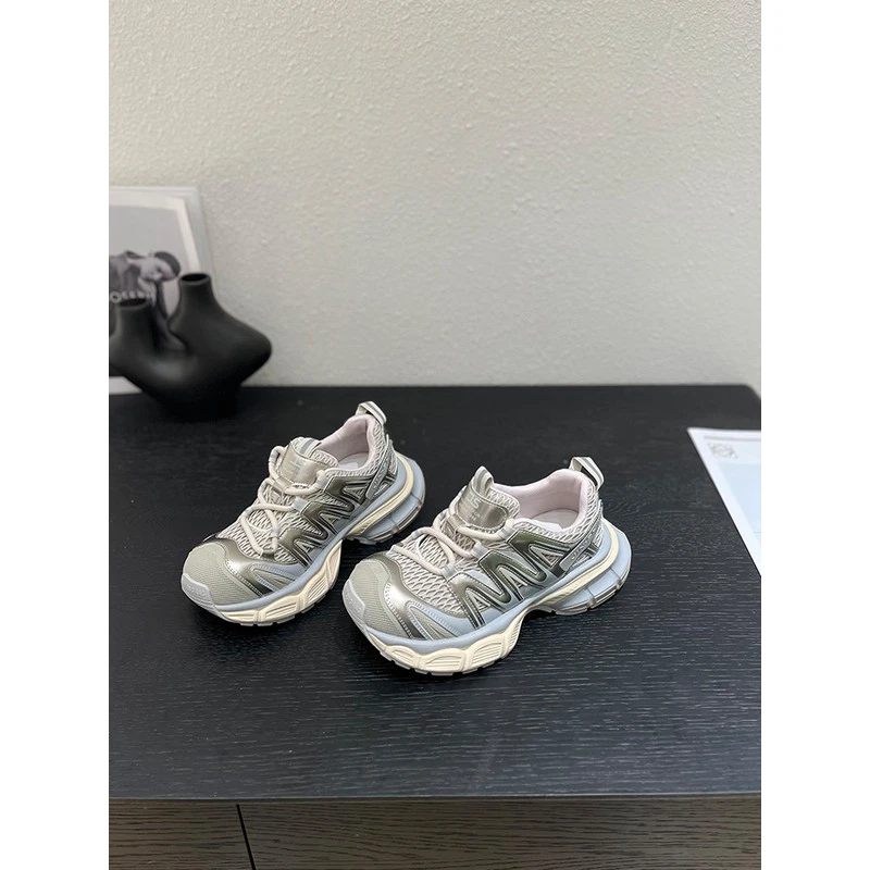 2025秋季新款6cm小个子松糕厚底休闲系带老爹鞋运动女轻便登山鞋