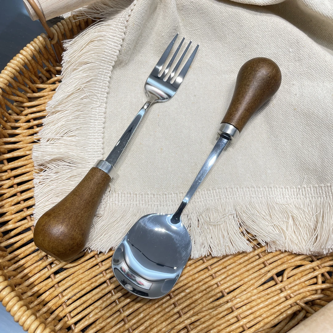 短柄可立式支持检测304不锈钢创意方勺叉家用吃饭勺