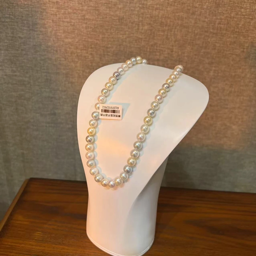 Akoya混彩糖果色天然海水珍珠项链 正圆极微瑕 气质优雅时尚百搭