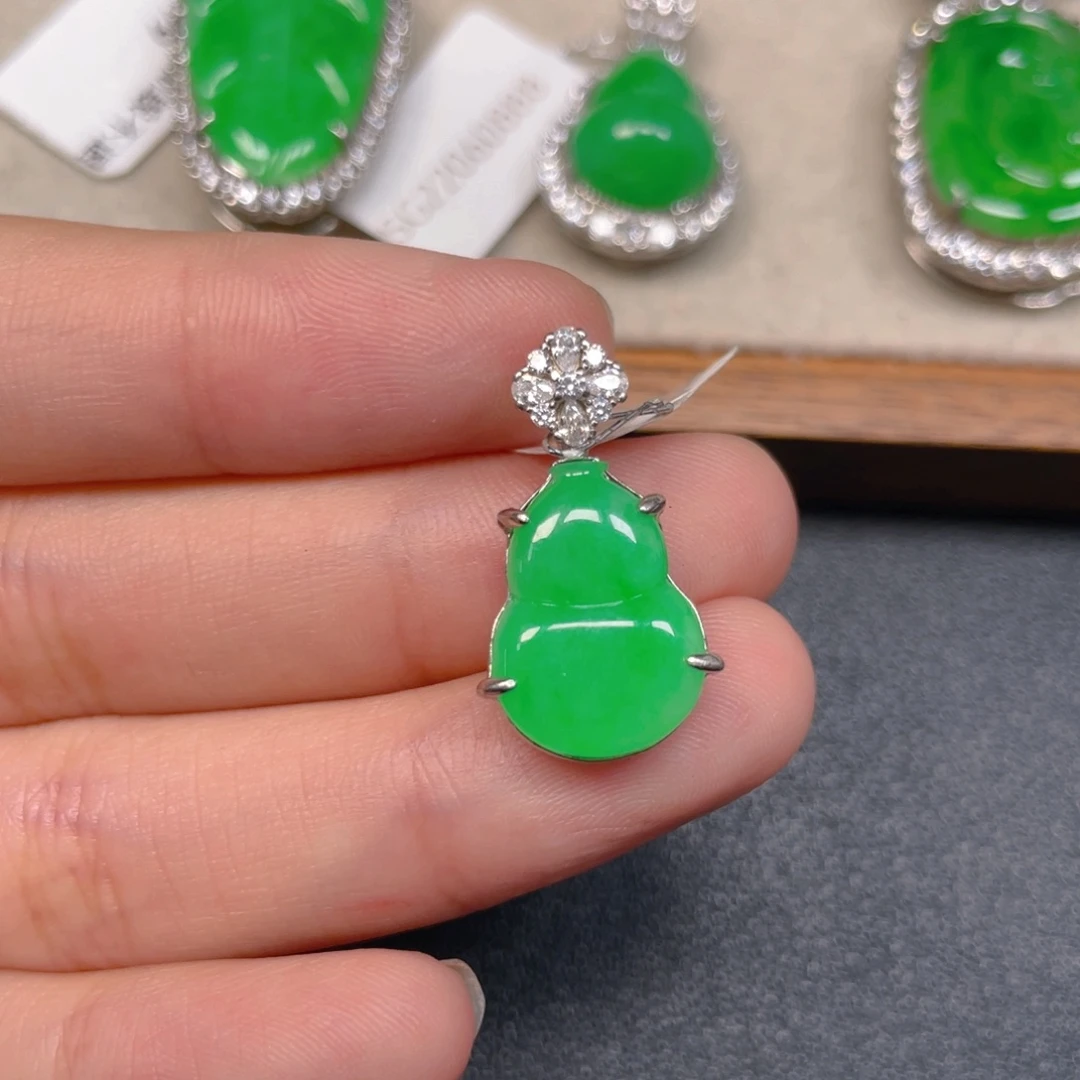 翡翠银S925镶嵌吊坠(不含链)j j j