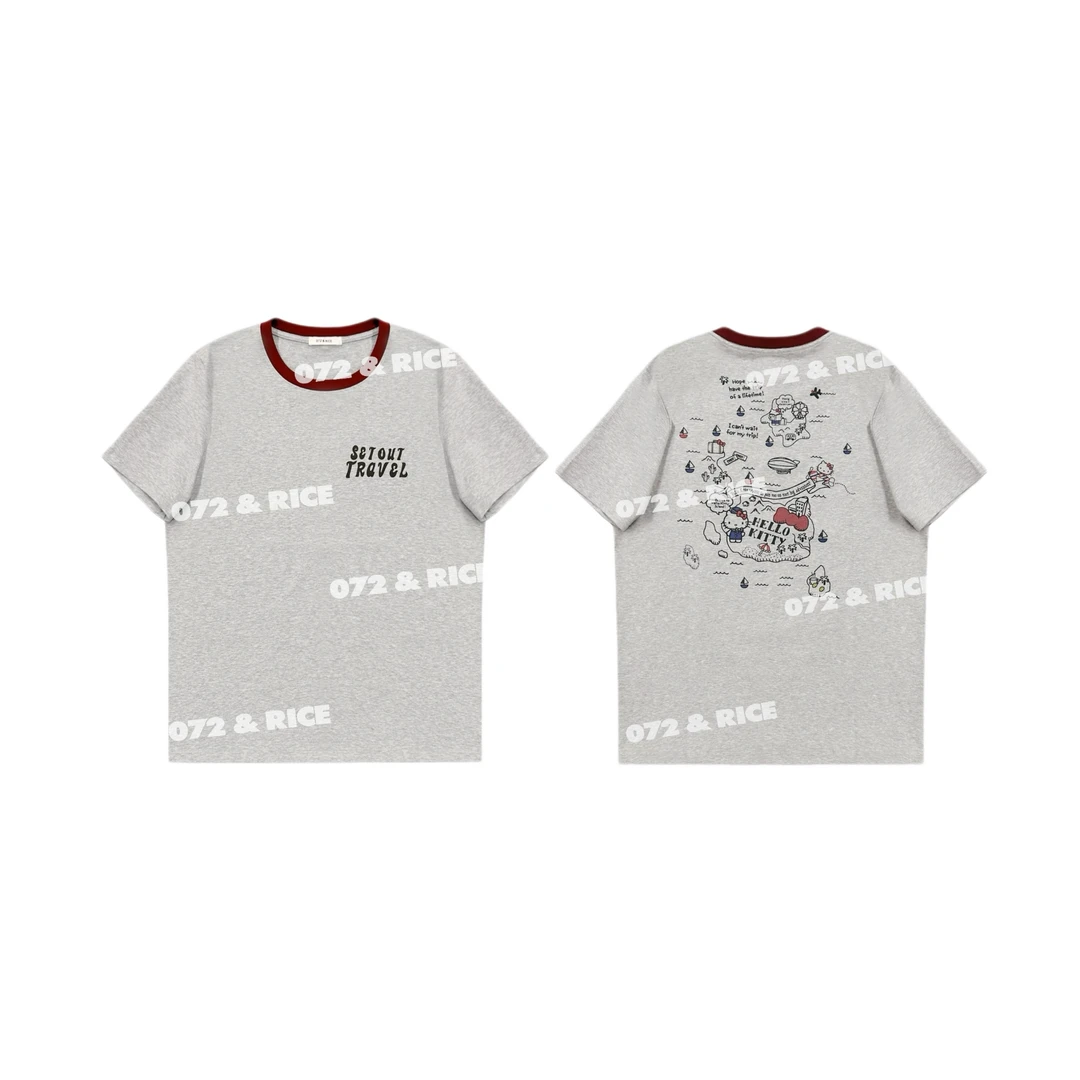 072 & RICE【环游凯蒂】莱赛尔+棉 夏季休闲圆领短袖T恤 N-32SZY09