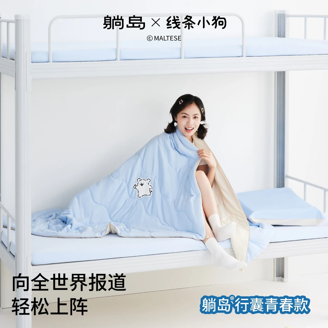 【国家补贴】躺岛X线条小狗行囊2025新大学生床品件套寝室省心套装