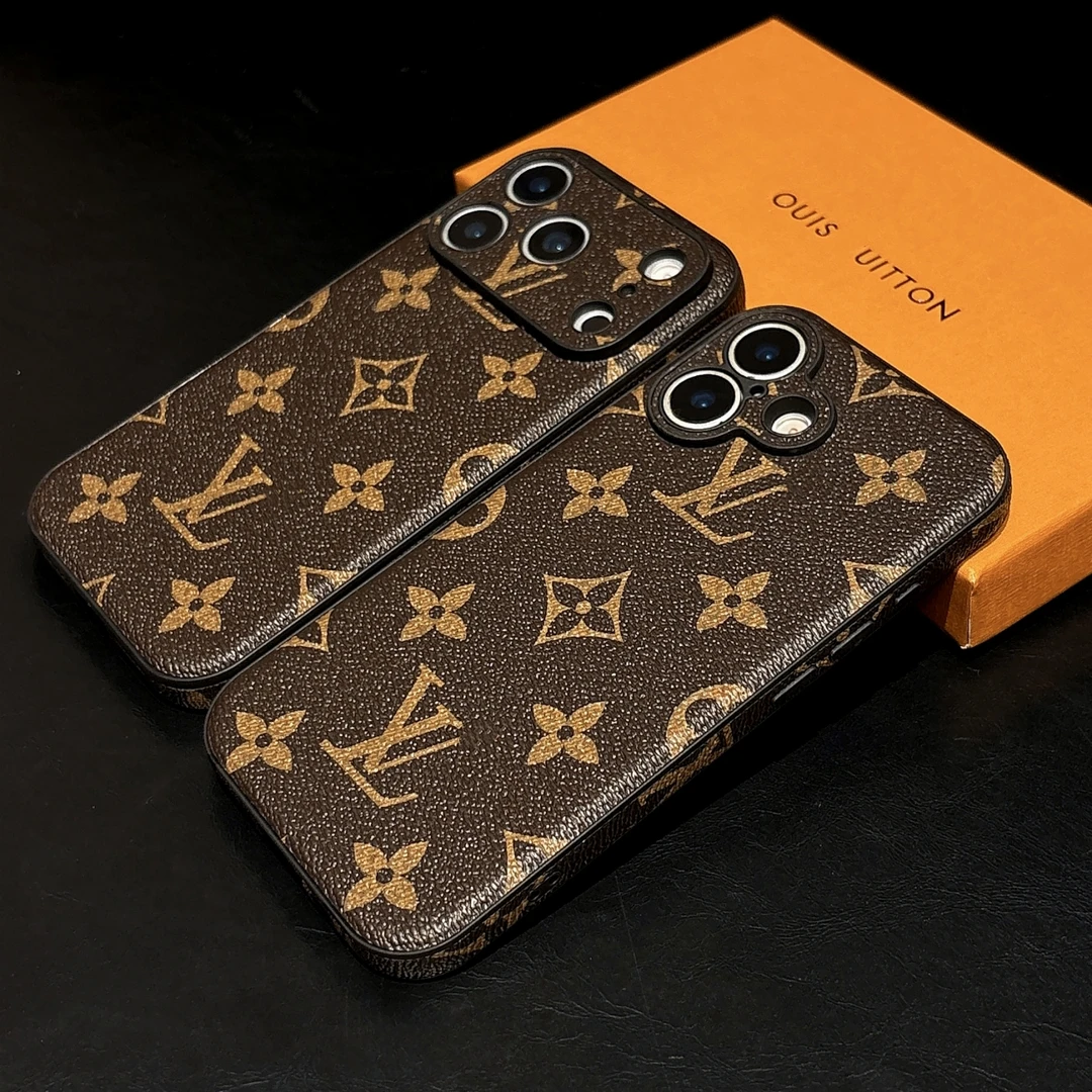 大牌老花苹果17promax手机壳16皮质15适用14防摔13新款12男女11套