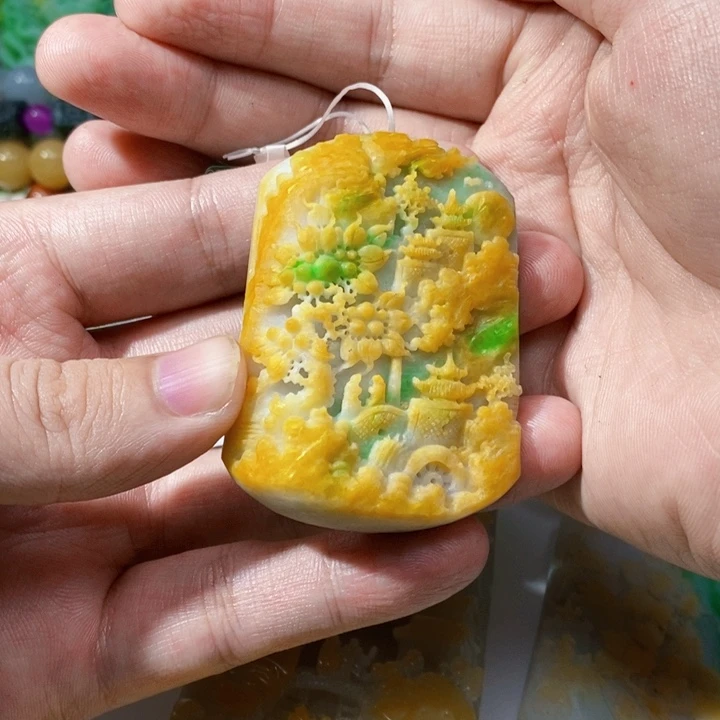 定制翡翠未镶嵌淮****店翡翠山水