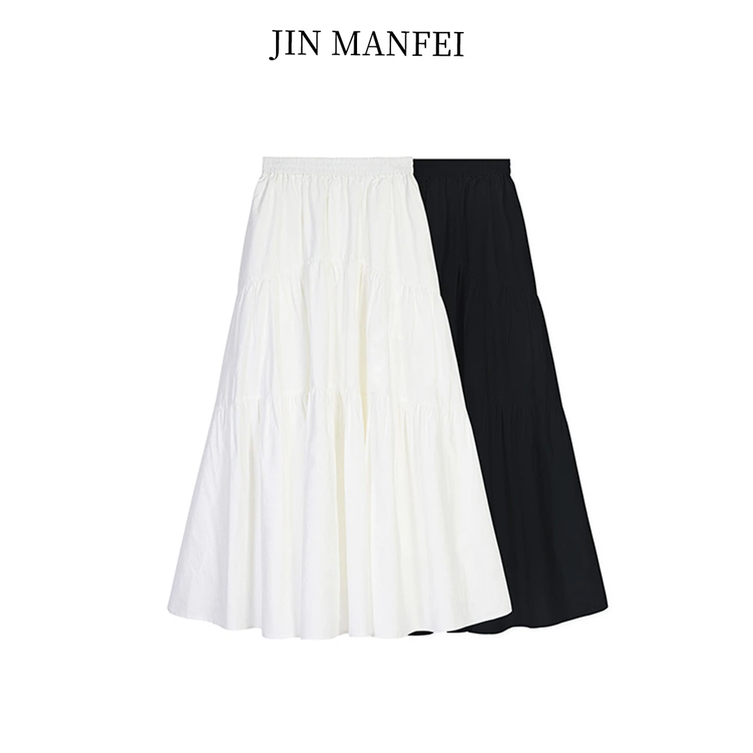 金曼妃春夏肌理感全棉云朵100棉法式复古大码女装蛋糕裙隐形口袋