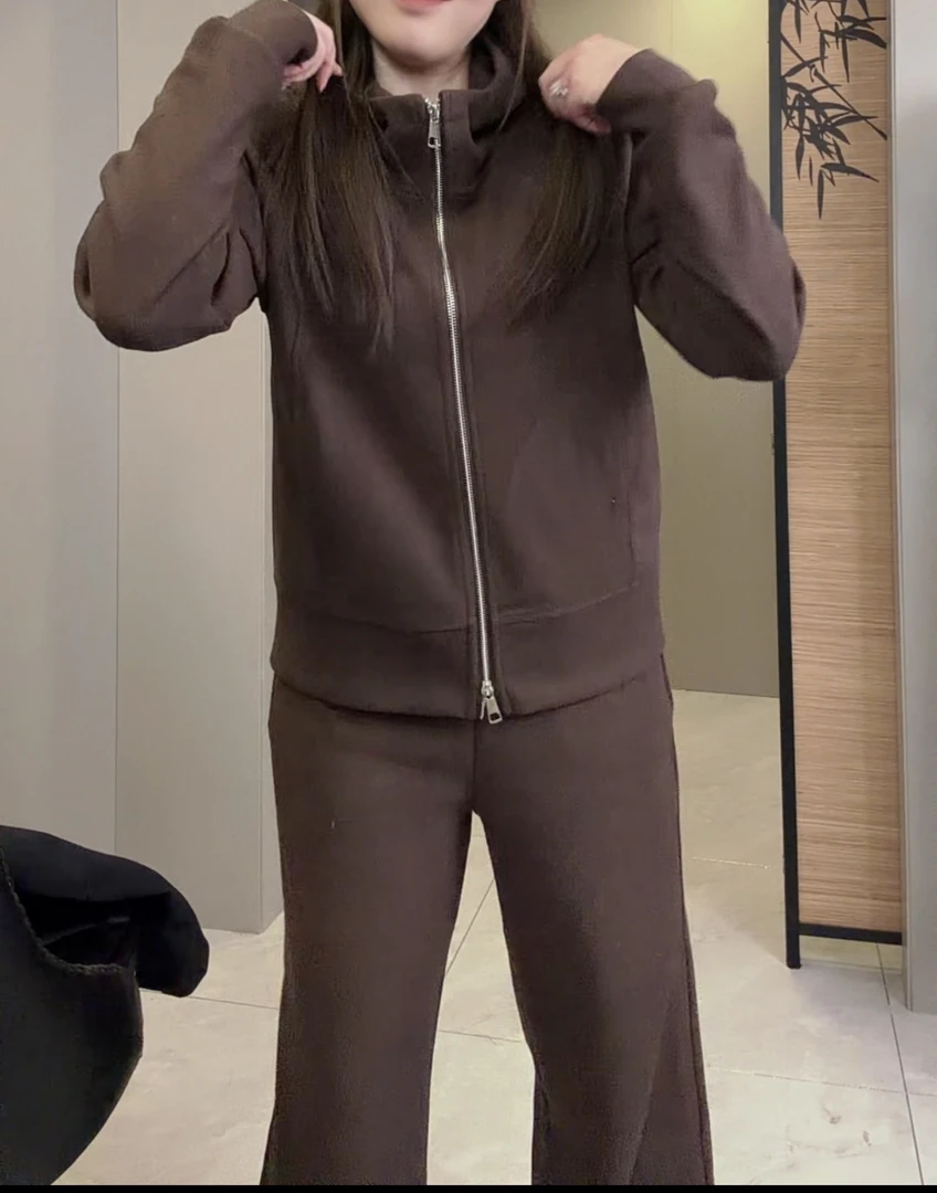 【婷婷】2025冬季新款时尚洋气25569运动服加绒套装