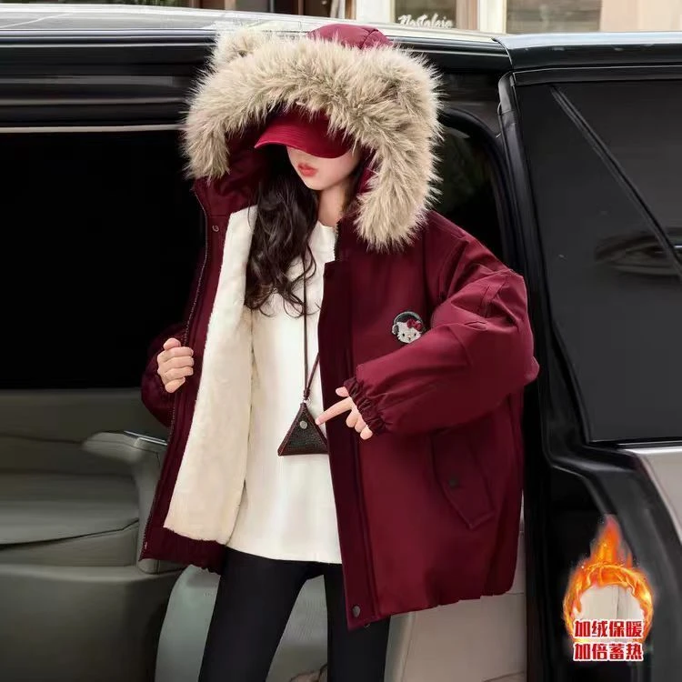 《精美刺绣》女童冬装外套新款加绒加厚冬季儿童棉服大童韩系派克服