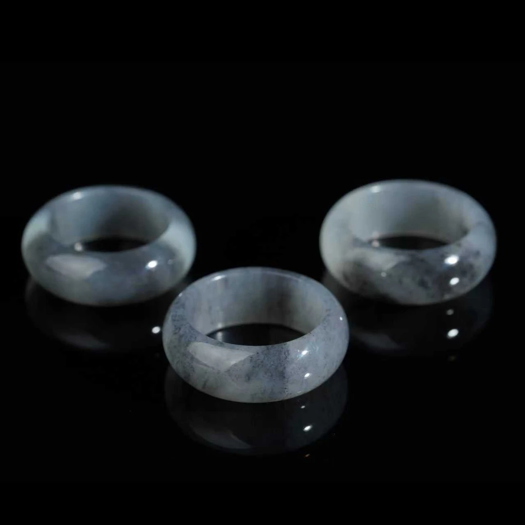 【鹿鸣】和田玉青花戒圈 圈口10-20 宽8mm 多样性发一  G99