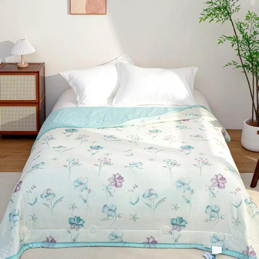 凉感丝冰豆豆夏凉被空调被薄被凉爽单双人被T