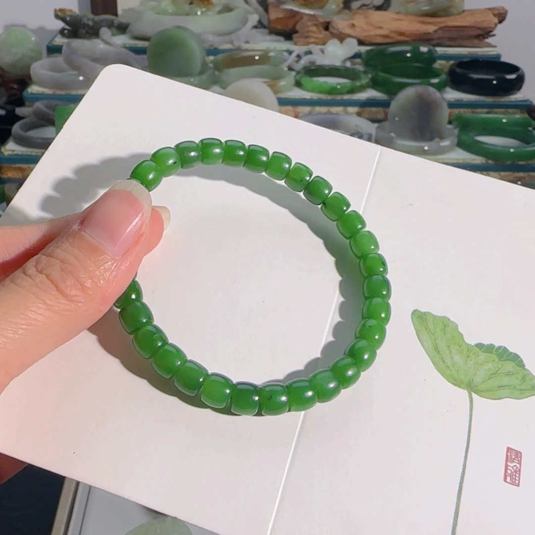 手串未镶嵌和田玉碧玉直切手链