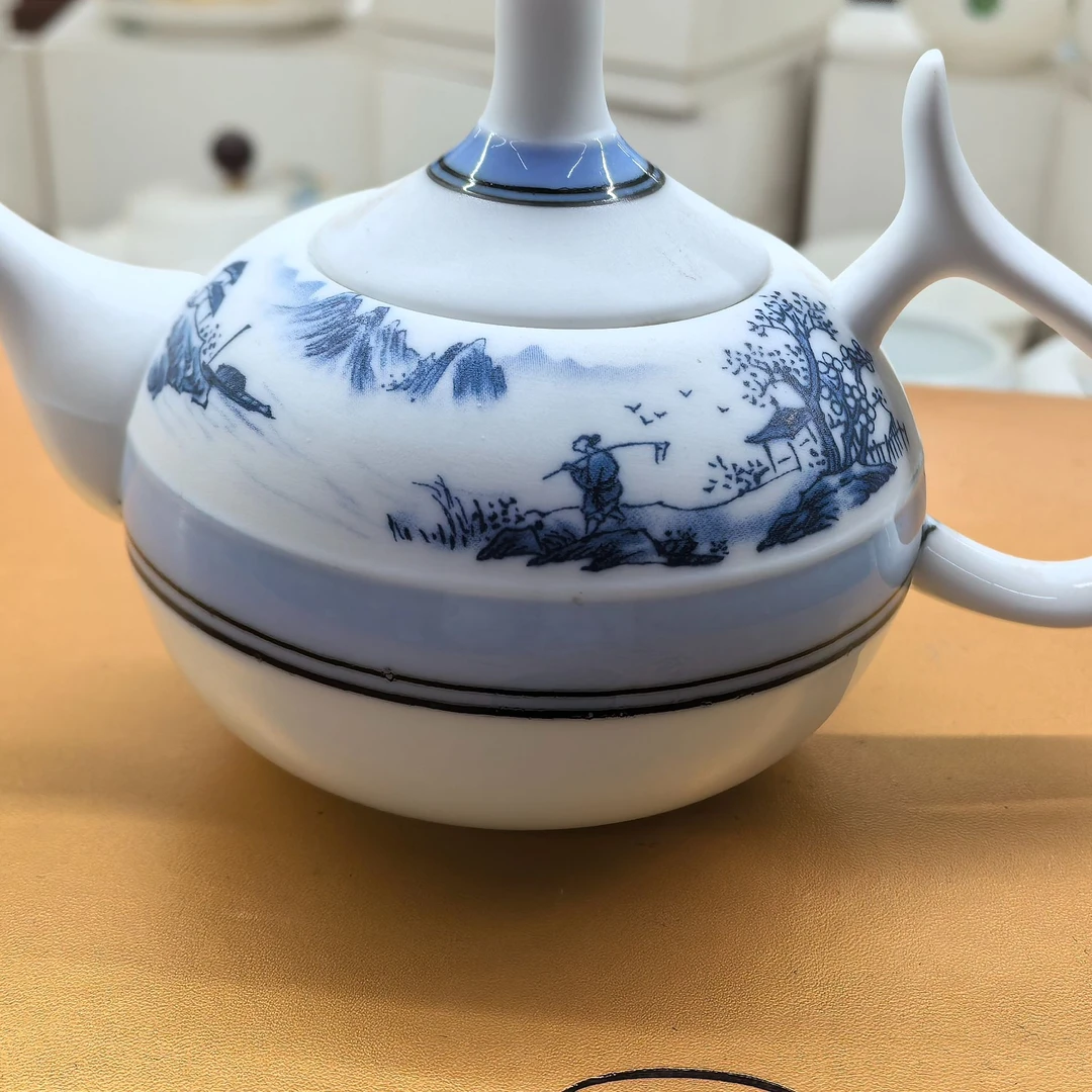 闪购链接青花壶大容量磨砂