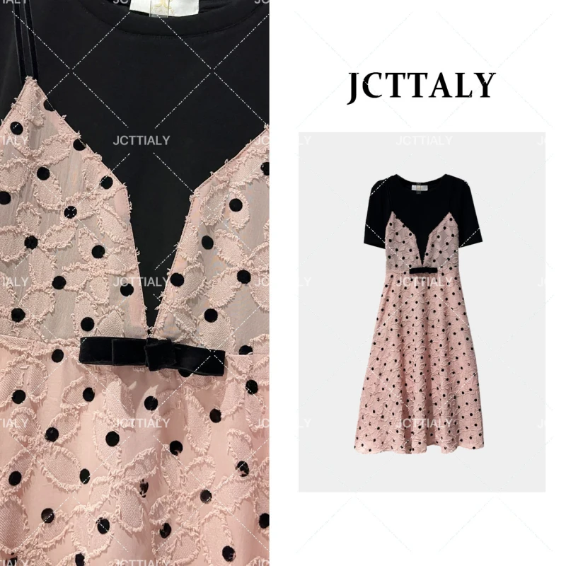 【君君】【48】夏季法式浪漫风拼接设计感显瘦连衣裙JC-A3087