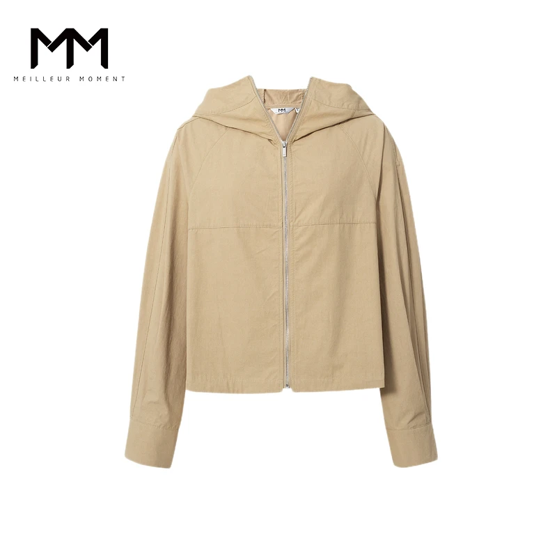 MM麦檬商场同款短款百搭春季防风冲锋职业通勤休闲风衣5F7813701