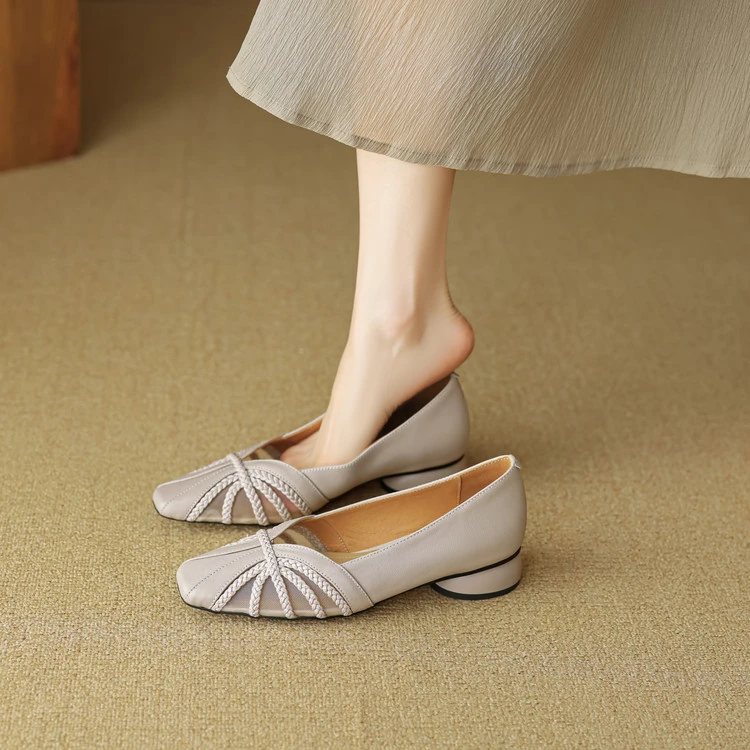 3cm 法式气质通勤百搭玛丽珍鞋春季韩版简约休闲时尚方头浅口单鞋