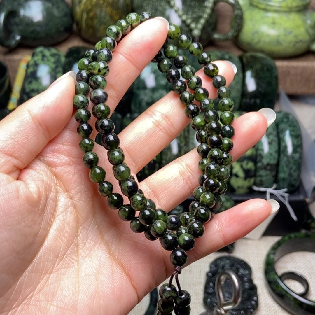 蛇纹石玉未镶嵌药王石项链卡6