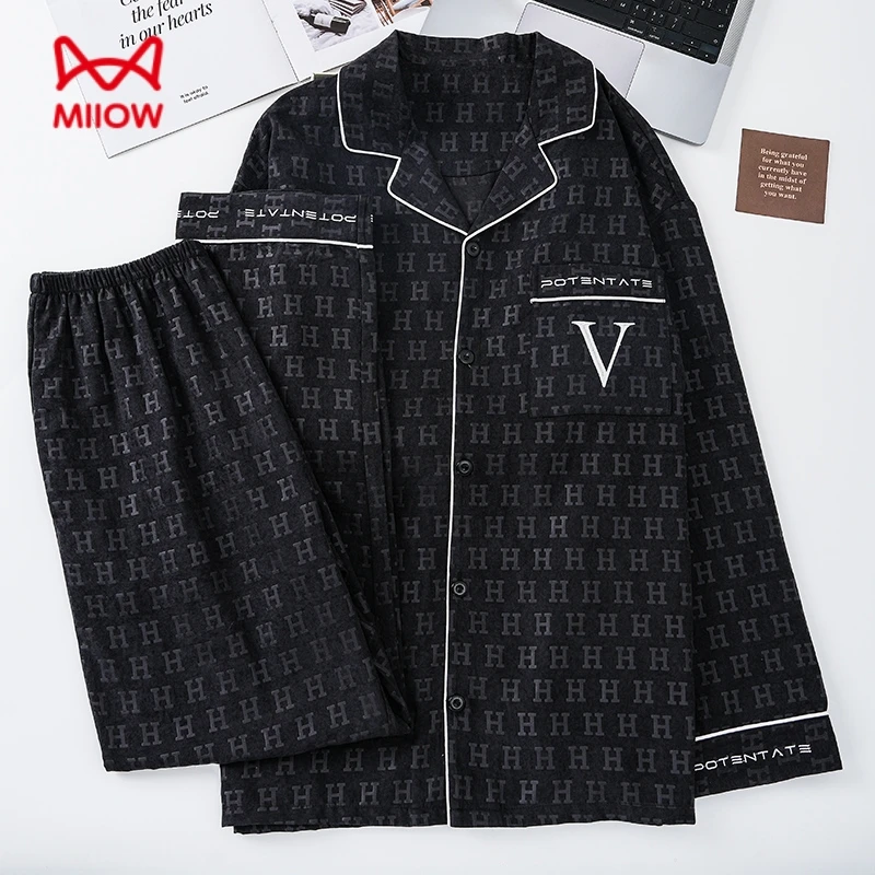 猫人云朵棉睡衣男款爆款2025新款高级感秋季长袖长裤家居服秋冬